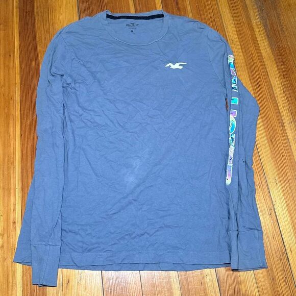 Hollister-co Men's Blue and Navy Shirt - Picture 1 of 3